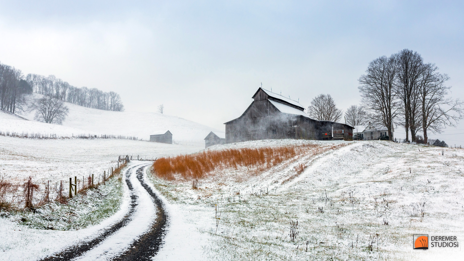 2013 11 Fine Art - Apalacha Hills of VA 22 - Snow Falling on Old Barn